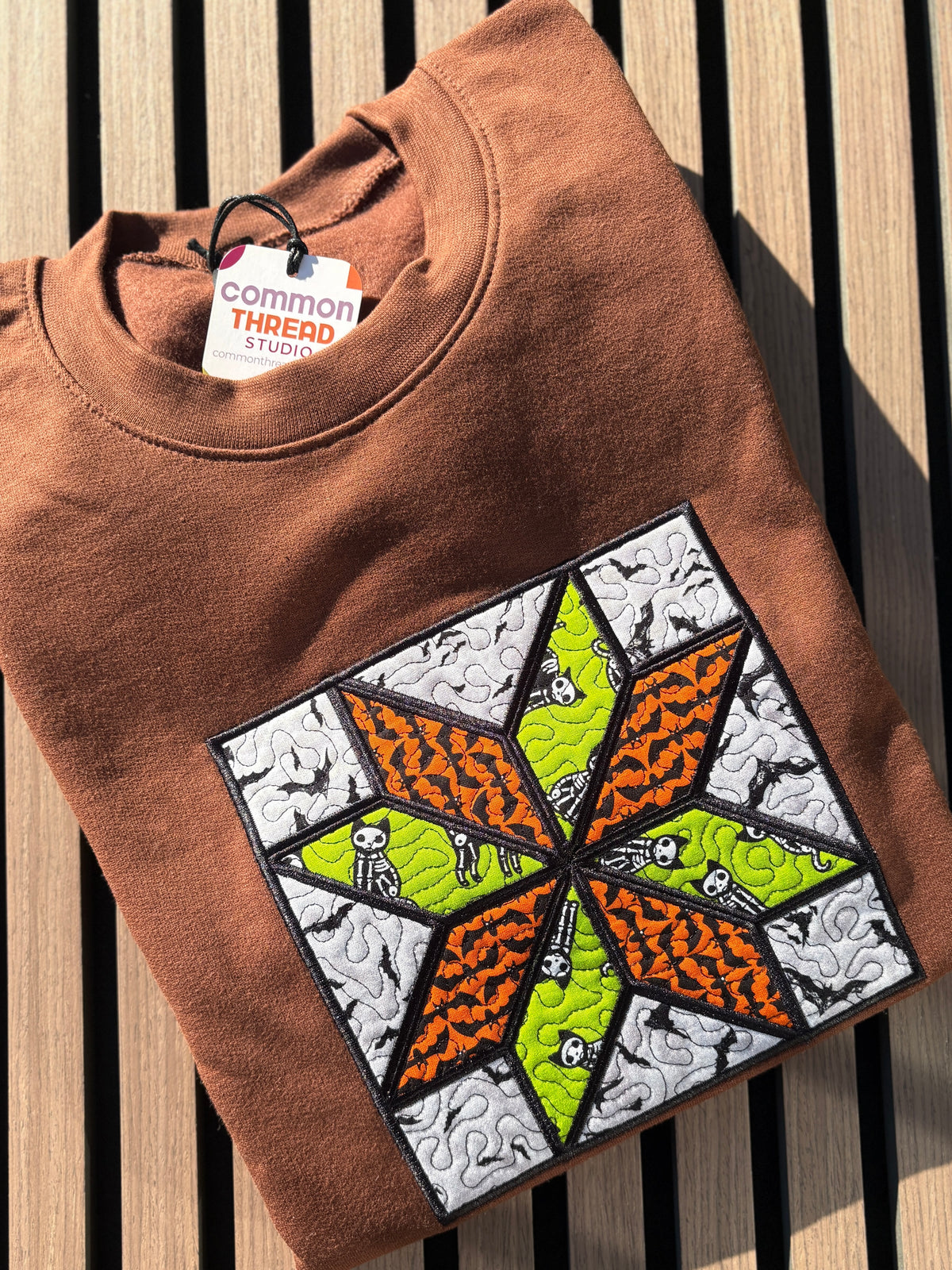 "Halloween Quilt Block" Unisex Crewneck