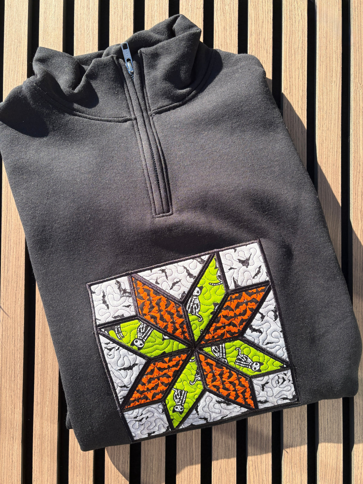 "Halloween Quilt Block" Unisex Quarter Zip