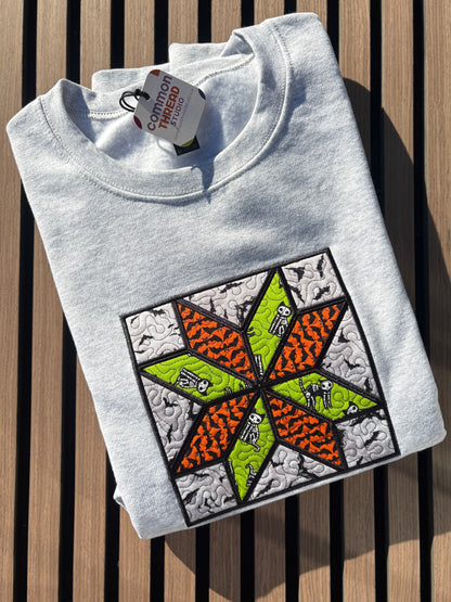 "Halloween Quilt Block" Unisex Crewneck