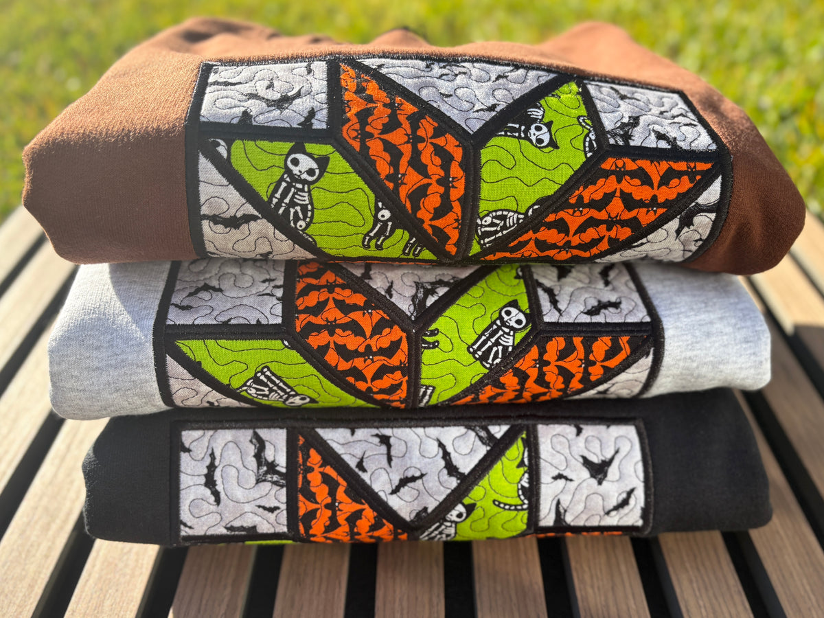 "Halloween Quilt Block" Unisex Crewneck