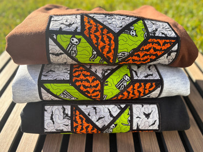 "Halloween Quilt Block" Unisex Crewneck