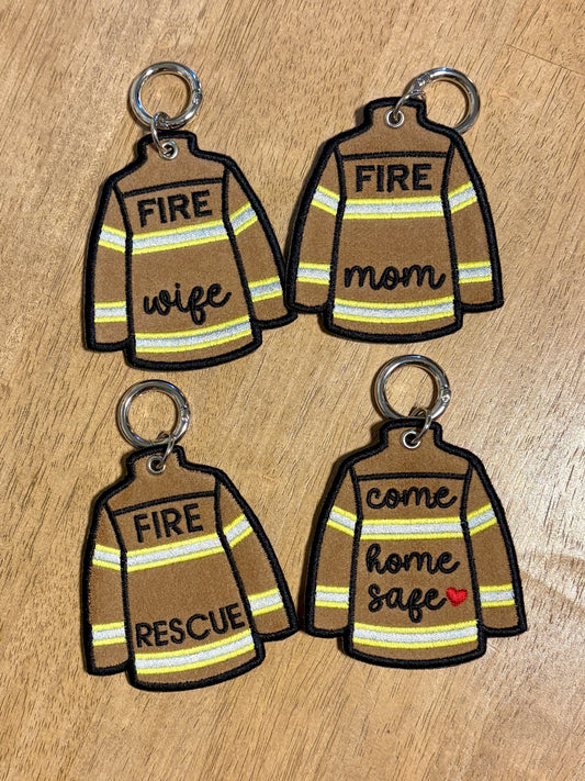 Firefighter Coat Keychain
